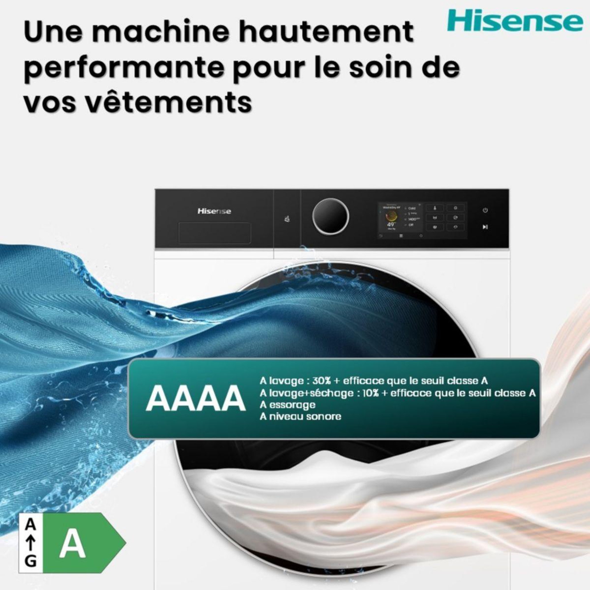 Voir la diapositive 4 : Hisense Lave linge séchant hublot wd5i1245bwrh
