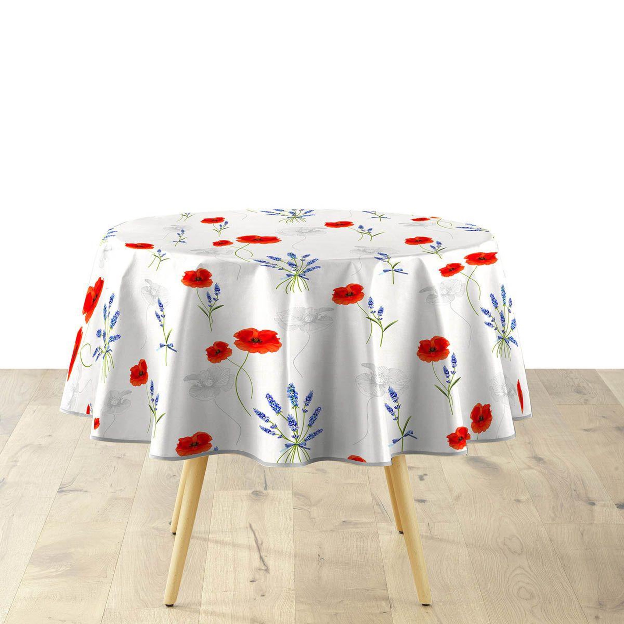 Douceur d'Intérieur Nappe ronde imprimé  sisteron  160cm blanc