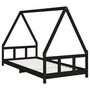 Voir la diapositive 3 : VIDAXL Cadre de lit pour enfants noir 90x200 cm bois de pin massif