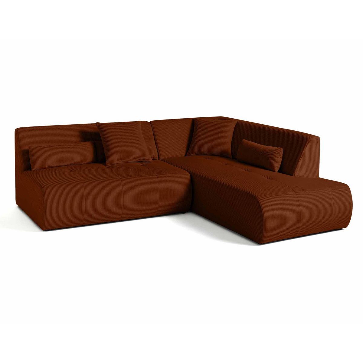 LISA DESIGN Onyx - canapé modulable d'angle droit - 5 places - en velours côtelé