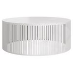 BEST MOBILIER Sally - table basse ronde - blanc - 75 cm. Coloris disponibles : Blanc