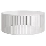 BEST MOBILIER Sally - table basse ronde - blanc - 75 cm. Coloris disponibles : Blanc