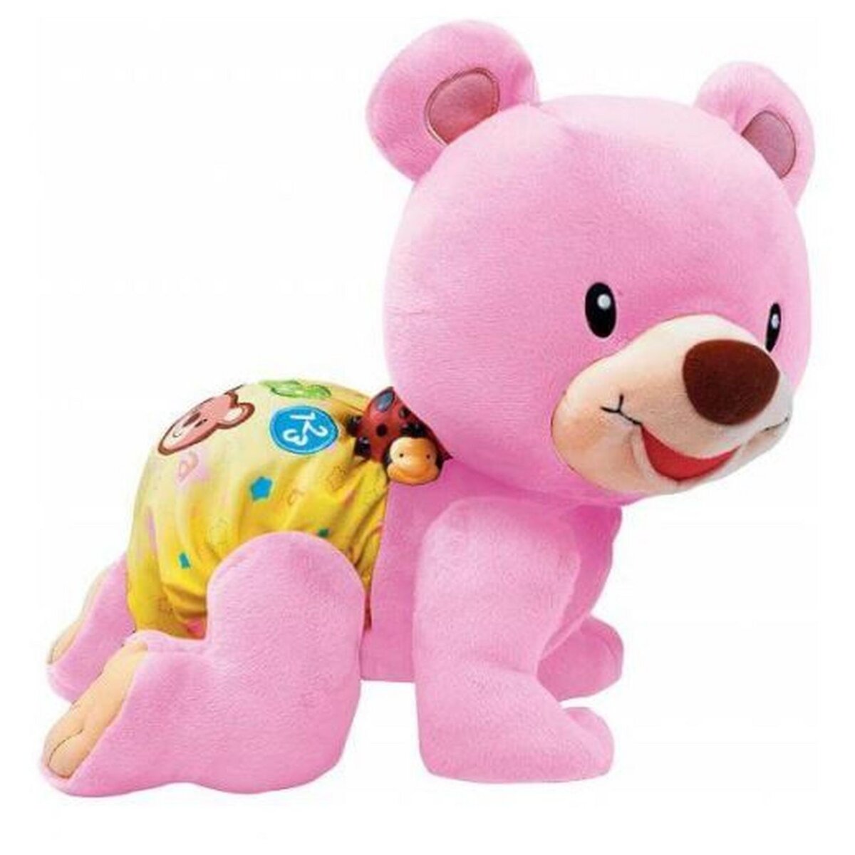 VTech - Ourson, 1,2,3 Suis-Moi, Ours Rose en Peluche Qui Marche à