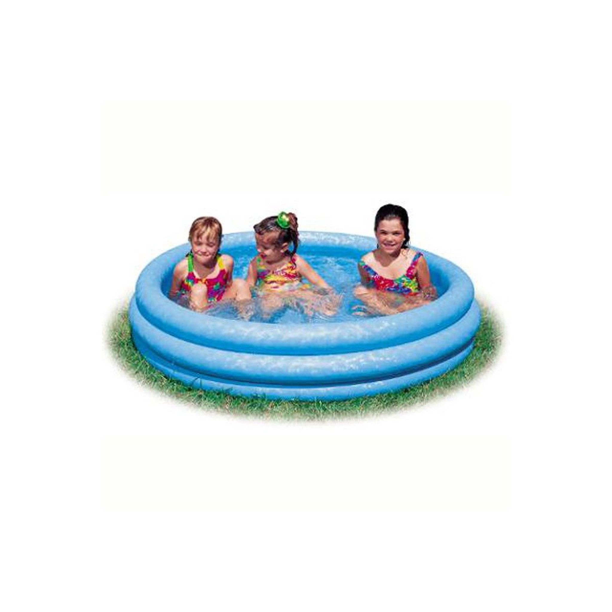 Voir la diapositive 2 : INTEX Piscinette pataugeoire gonflable Cristal - Diam. 168 x H. 40 cm - Bleu