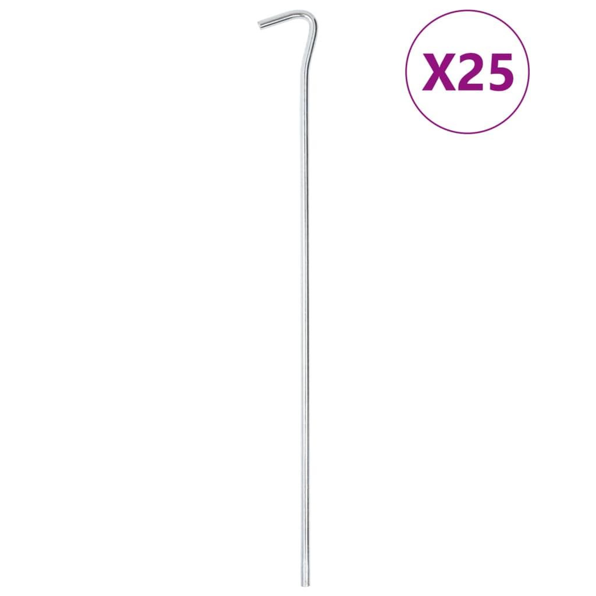VIDAXL Piquets de tente 25 pcs 30 cm Ø5 mm acier galvanise