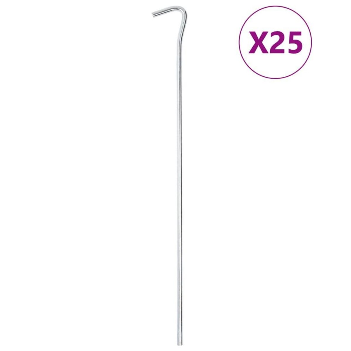 VIDAXL Piquets de tente 25 pcs 30 cm Ø5 mm acier galvanise
