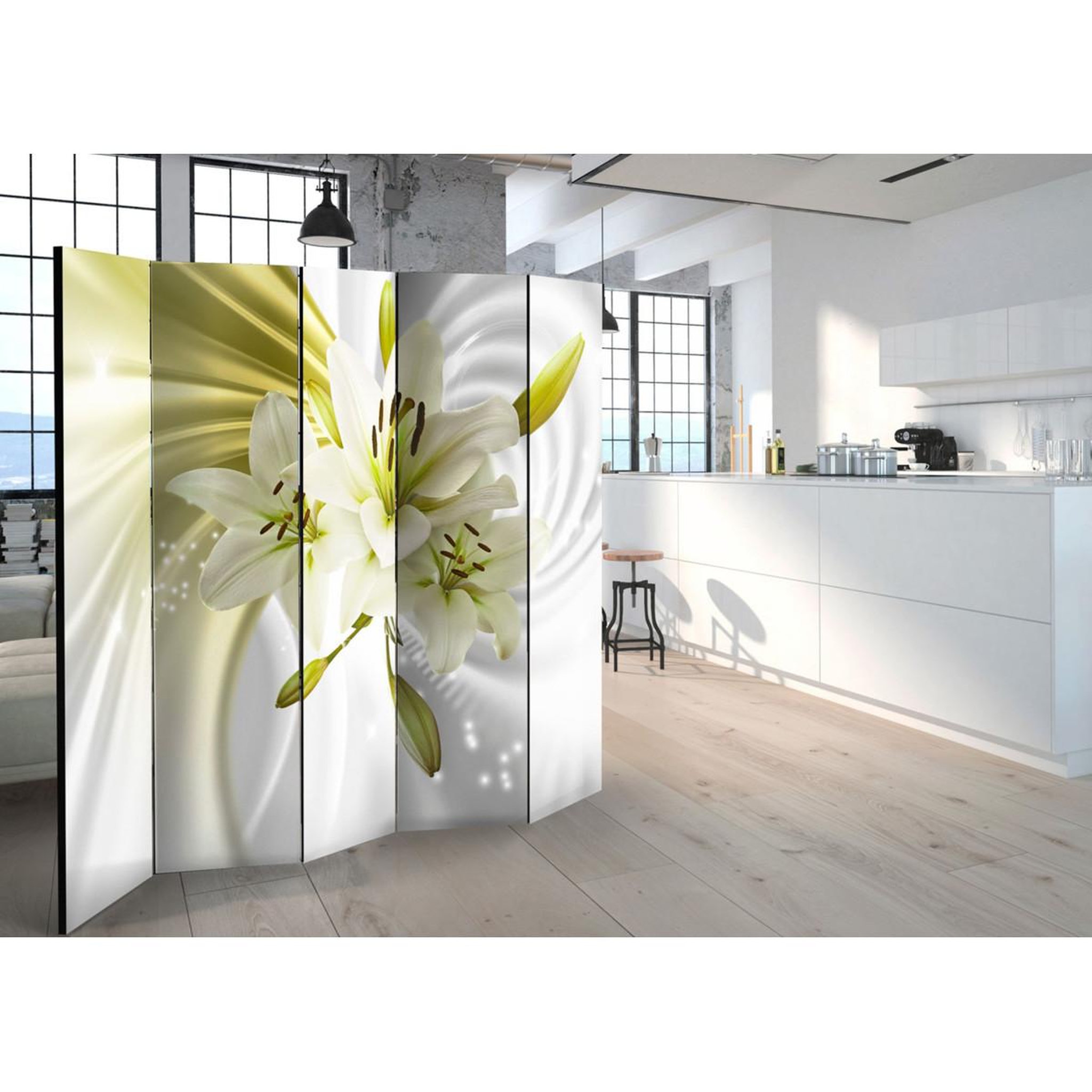 Voir la diapositive 2 : Paris Prix Paravent 5 volets  green captivation  172x225cm