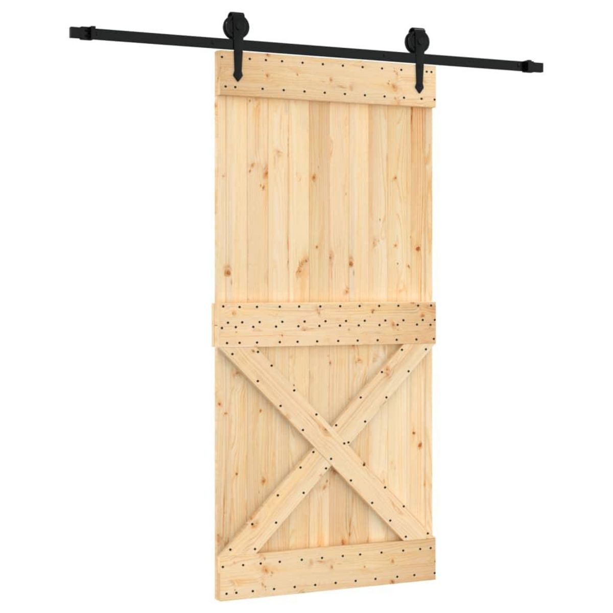 VIDAXL Porte coulissante et kit de quincaillerie 95x210 cm pin massif