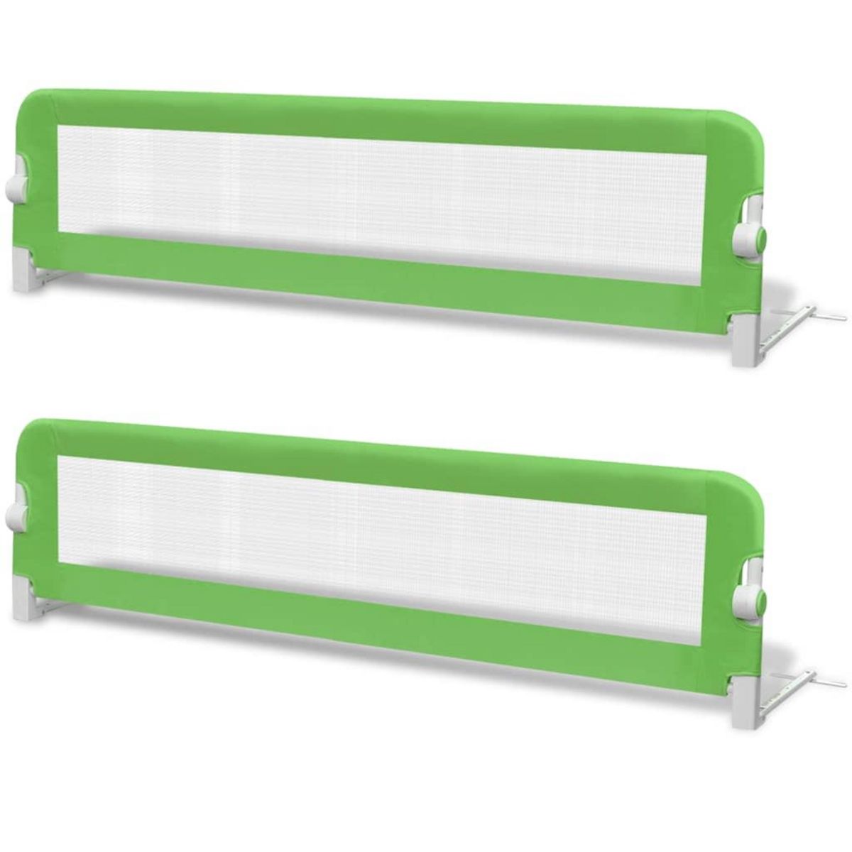 VIDAXL Barriere de lit de securite pour tout-petits 2pcs Vert 150x42cm