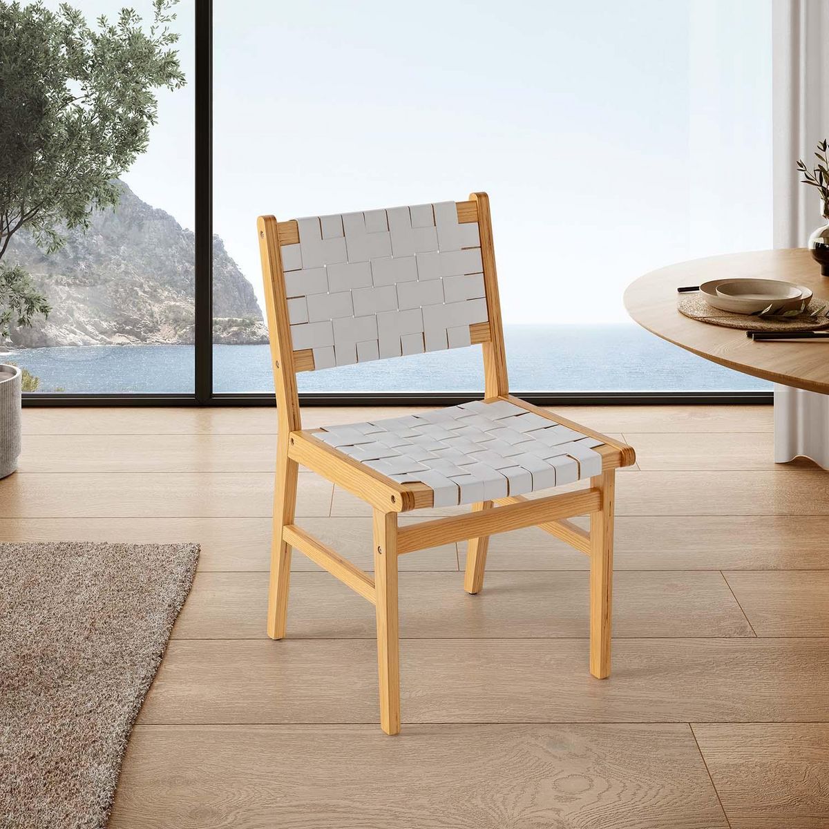 VS VENTA-STOCK Pack de 2 chaises Kurt Blanc en cuir recyclé