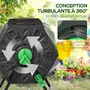 OUTSUNNY Composteur de jardin - bac à compost pour déchets - rotatif 360° - double chambre 130 L - acier PP vert noir