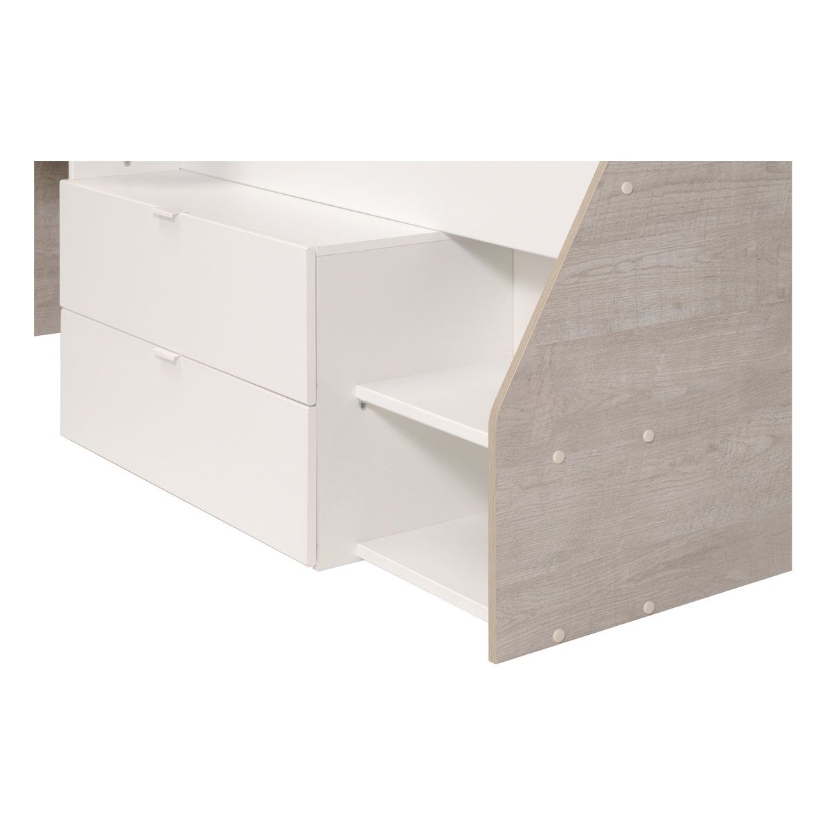 Lit enfant mi hauteur avec rangement 90x190/200cm MIKA