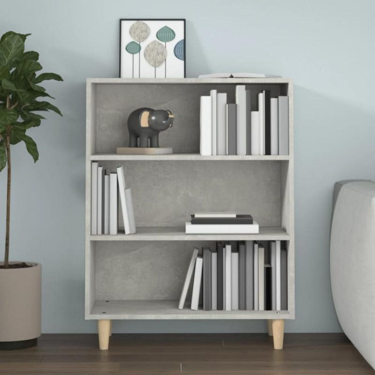 VIDAXL Buffet Gris béton 69,5x32,5x90 cm Bois d ingénierie