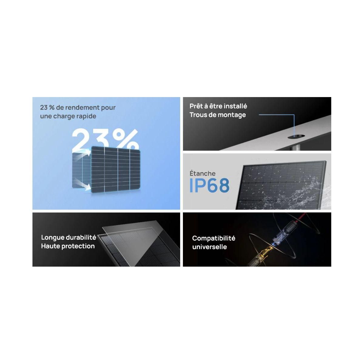 ECOFLOW Panneau solaire rigide 100W (2 pièces)