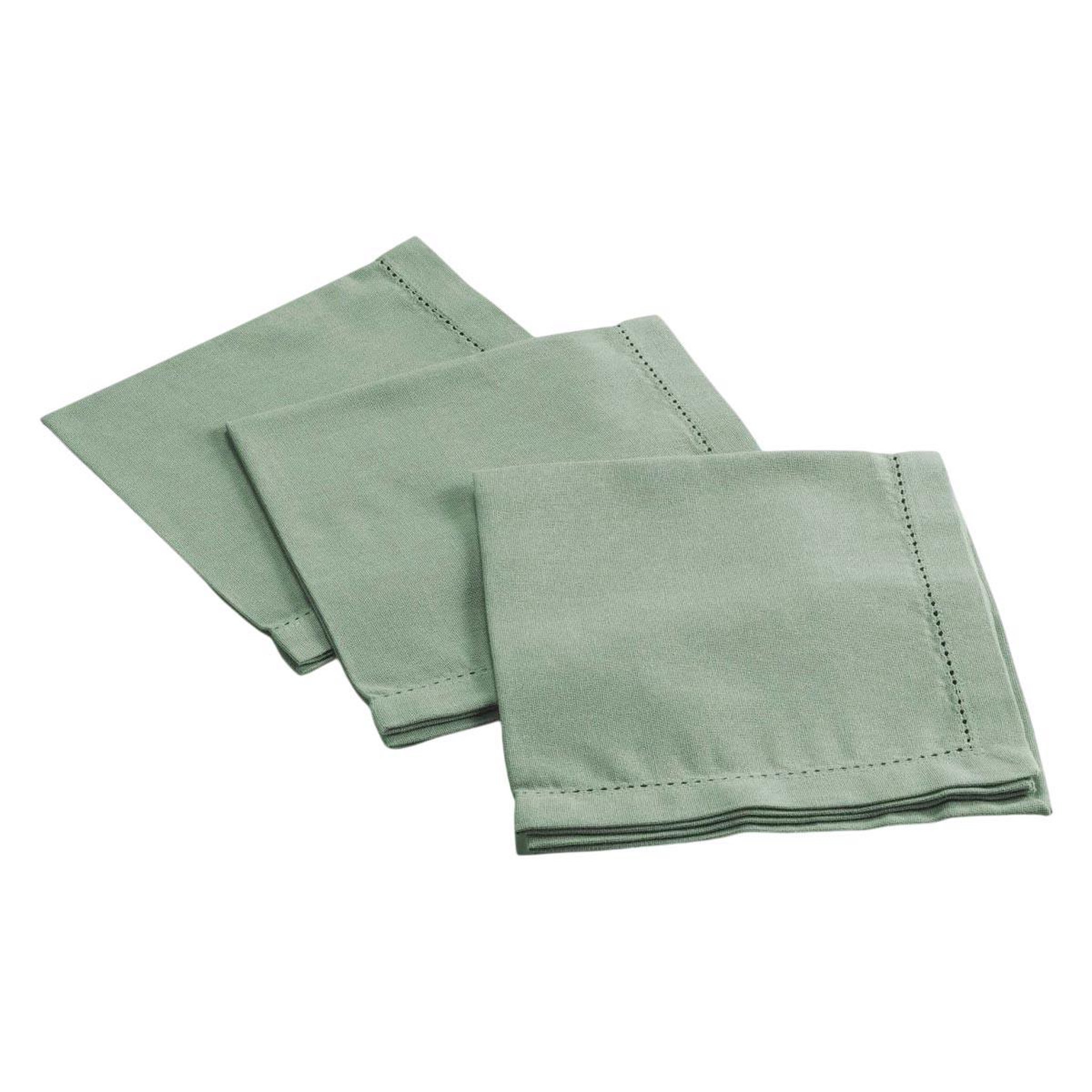 Douceur d'Intérieur Lot de 3 serviettes de table  charline  40x40cm vert cèdre