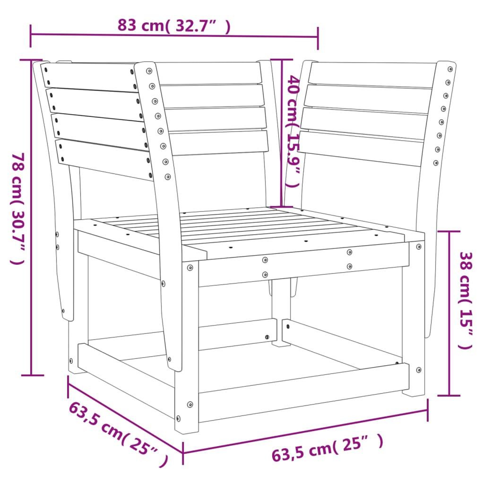 Voir la diapositive 6 : VIDAXL Chaise de jardin blanc bois massif de pin