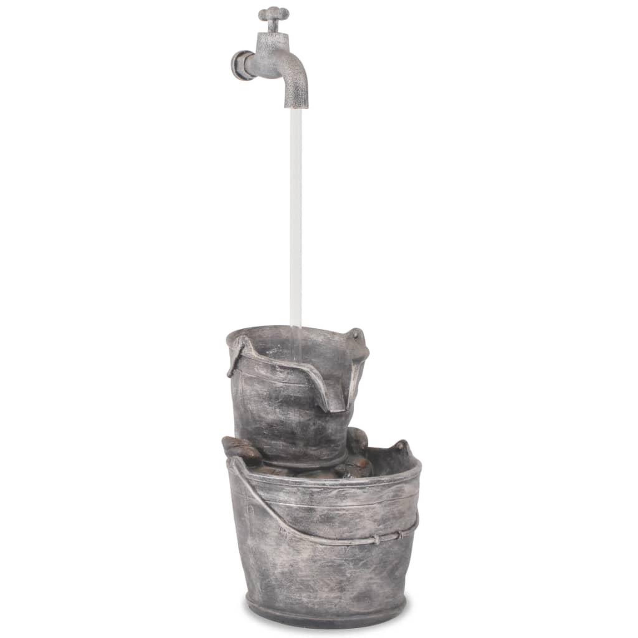 Voir la diapositive 3 : VIDAXL Fontaine avec robinet et seaux Polyresine