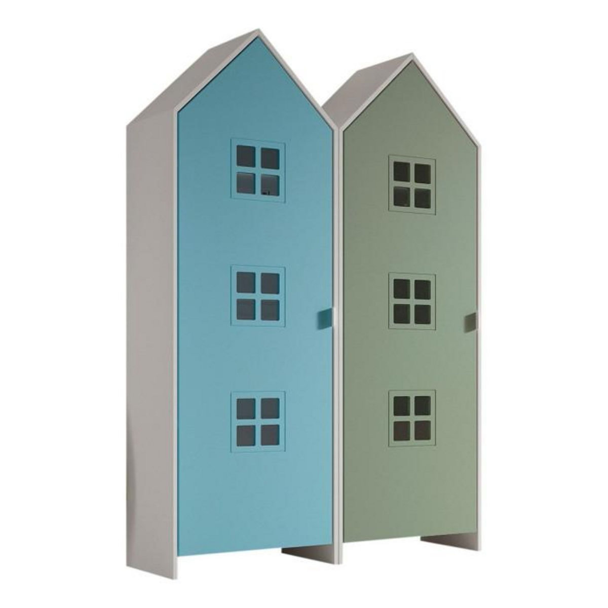 Paris Prix Pack - 2 Armoires Enfant  Casami Bruges  171cm Bleu & Vert