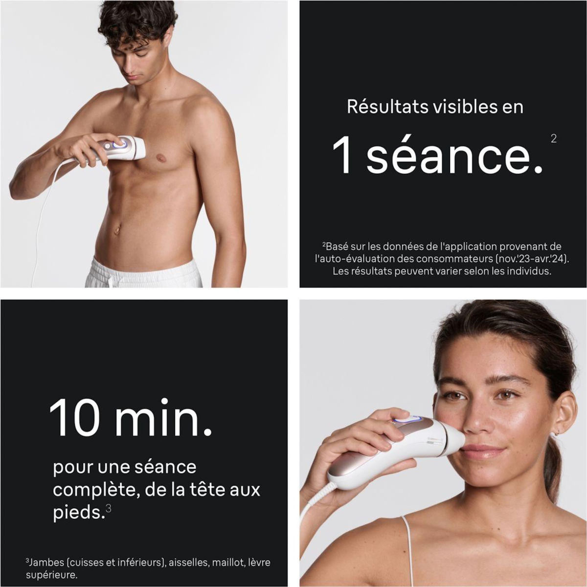 BRAUN Epilateur lumière pulsée IPL PL7211 Skin i-expert, 2 têtes, 1 rasoir Gillette Venus, 1 pochette