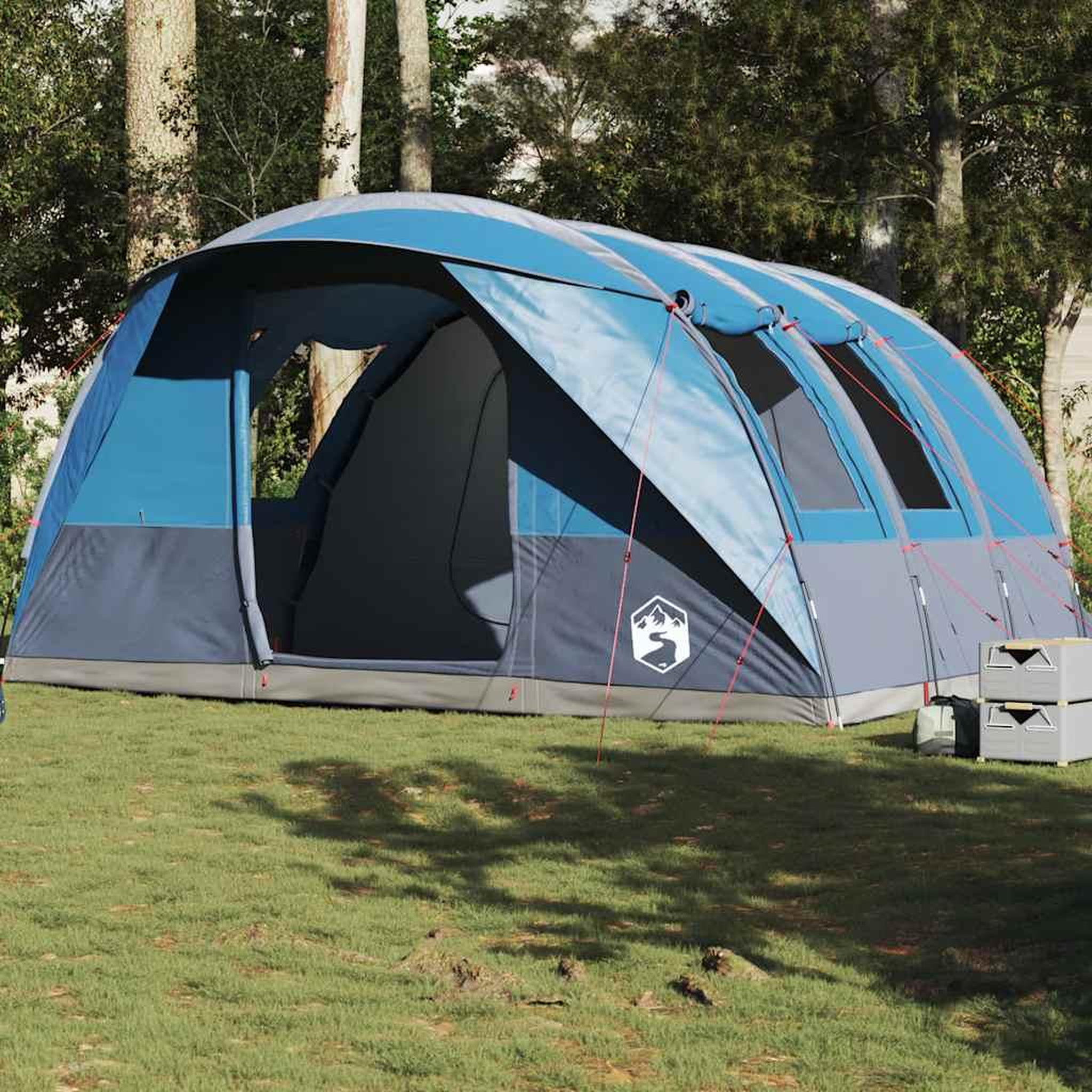 VIDAXL Tente de camping tunnel 5 personnes bleu impermeable