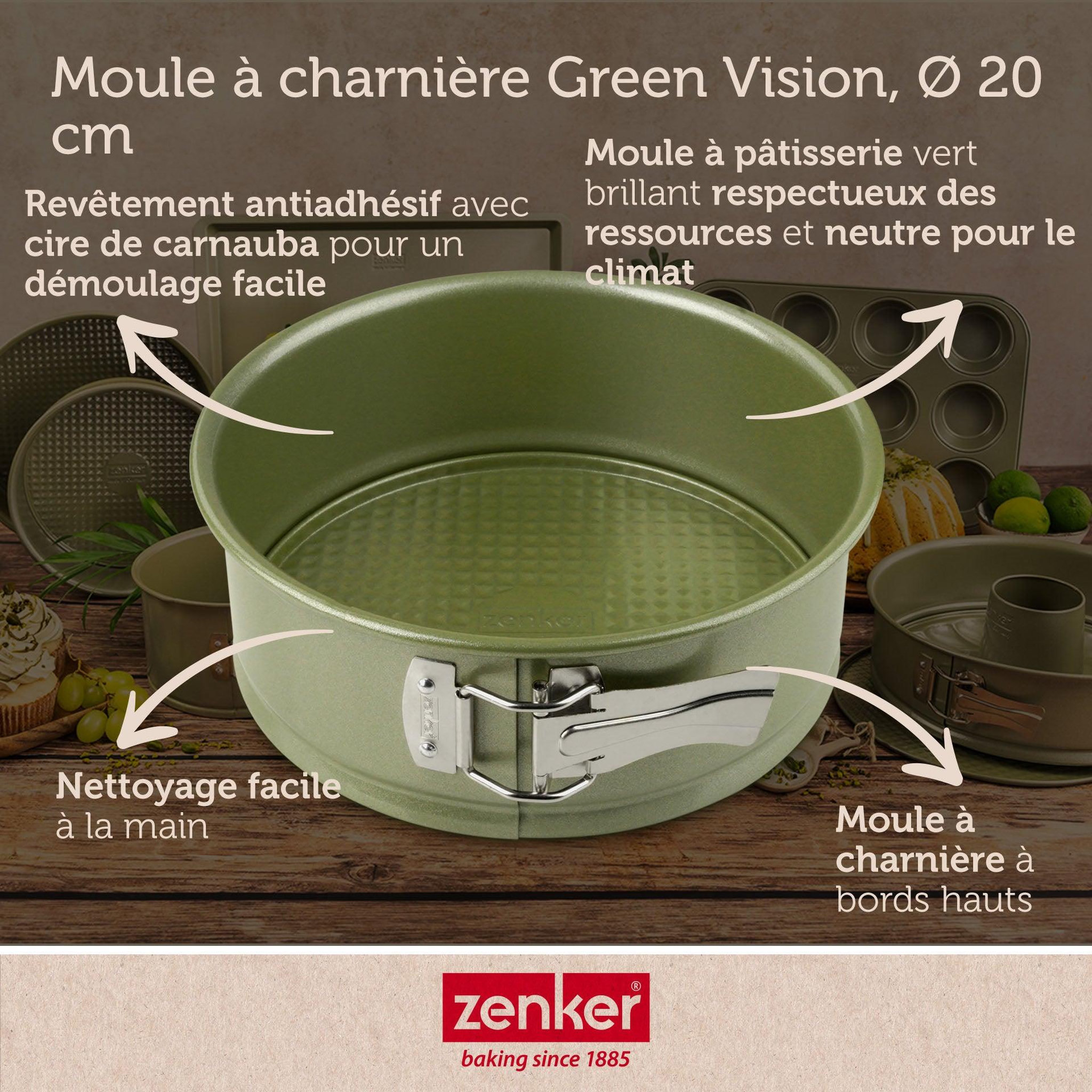 Voir la diapositive 3 : ZENKER Ensemble de 2 moules à manqué à charnière 20 cm zenker green vision