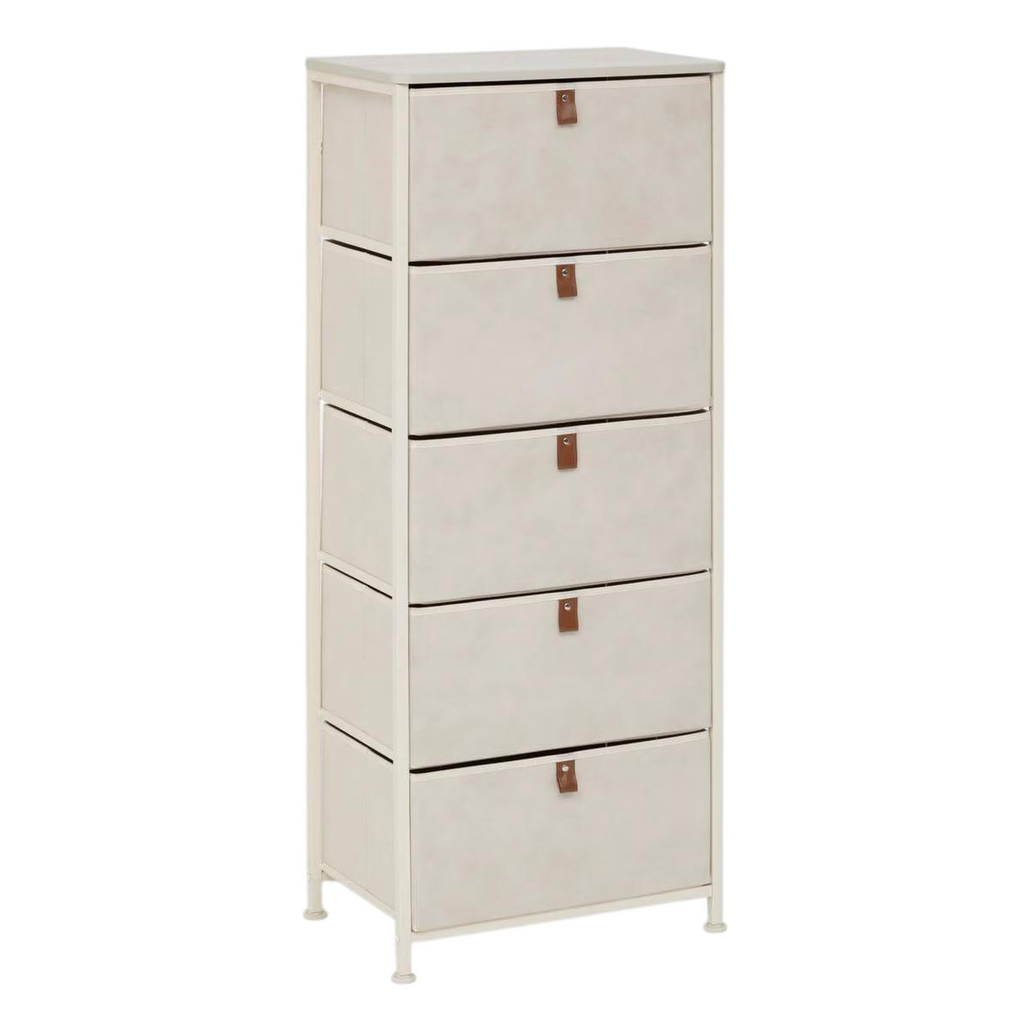 FIVE Meuble de Rangement 5 Tiroirs  Tissa  114cm Beige