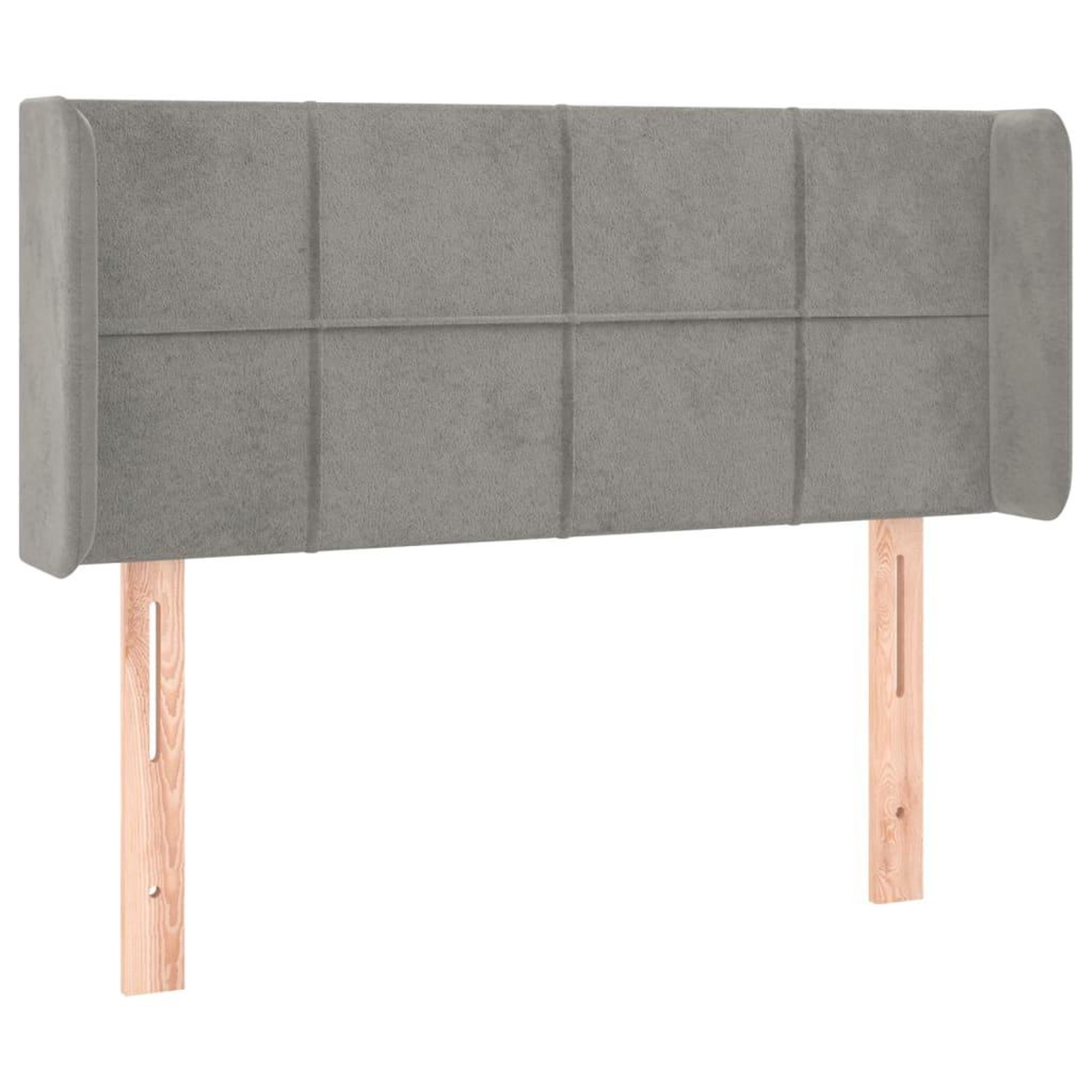 Voir la diapositive 3 : VIDAXL Tete de lit a LED Gris clair 103x16x78/88 cm Velours