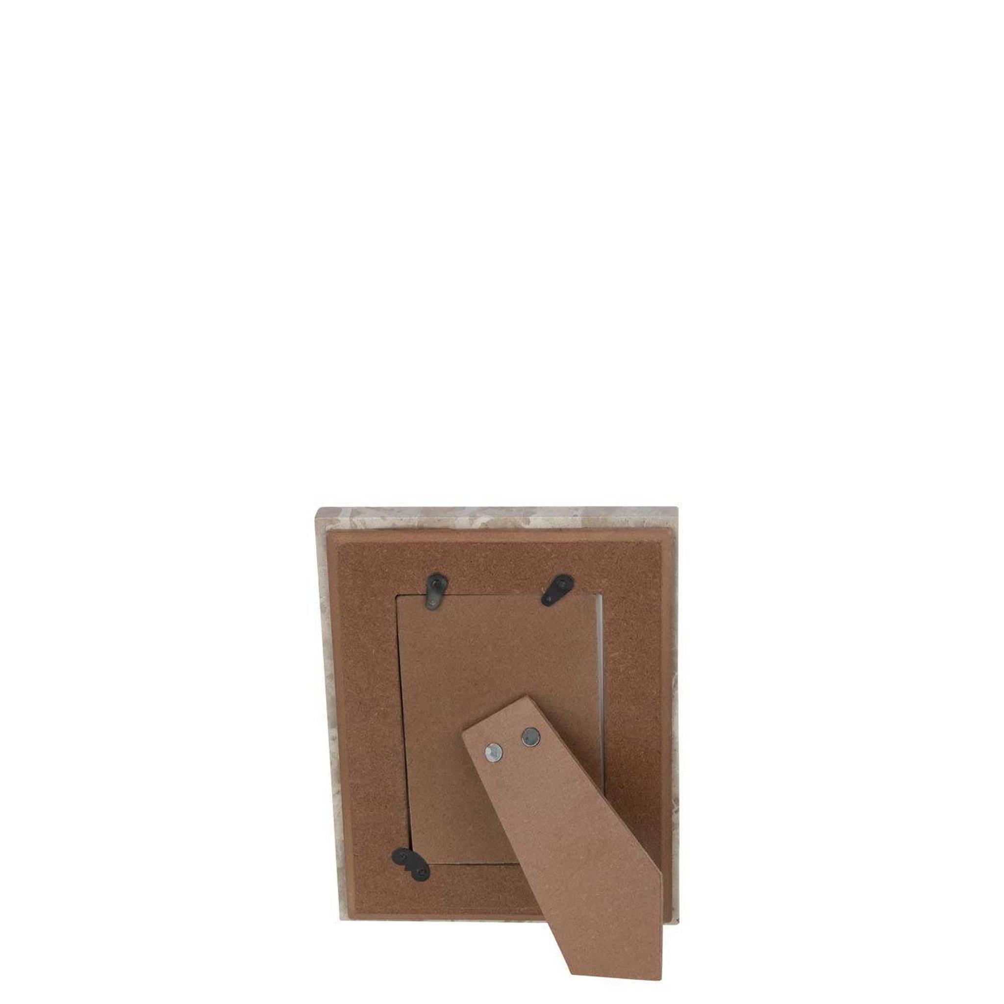 Voir la diapositive 2 : J-LINE Cadre photo déco  marbre  10x15cm beige