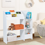 Voir la diapositive 5 : ID MARKET Meuble de rangement EMMA étagère jouets et bibliothèque enfant en bois blanc