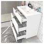 Voir la diapositive 2 : Meuble de salle de bain sous vasque 3 tiroirs + vasque L80cm FARO