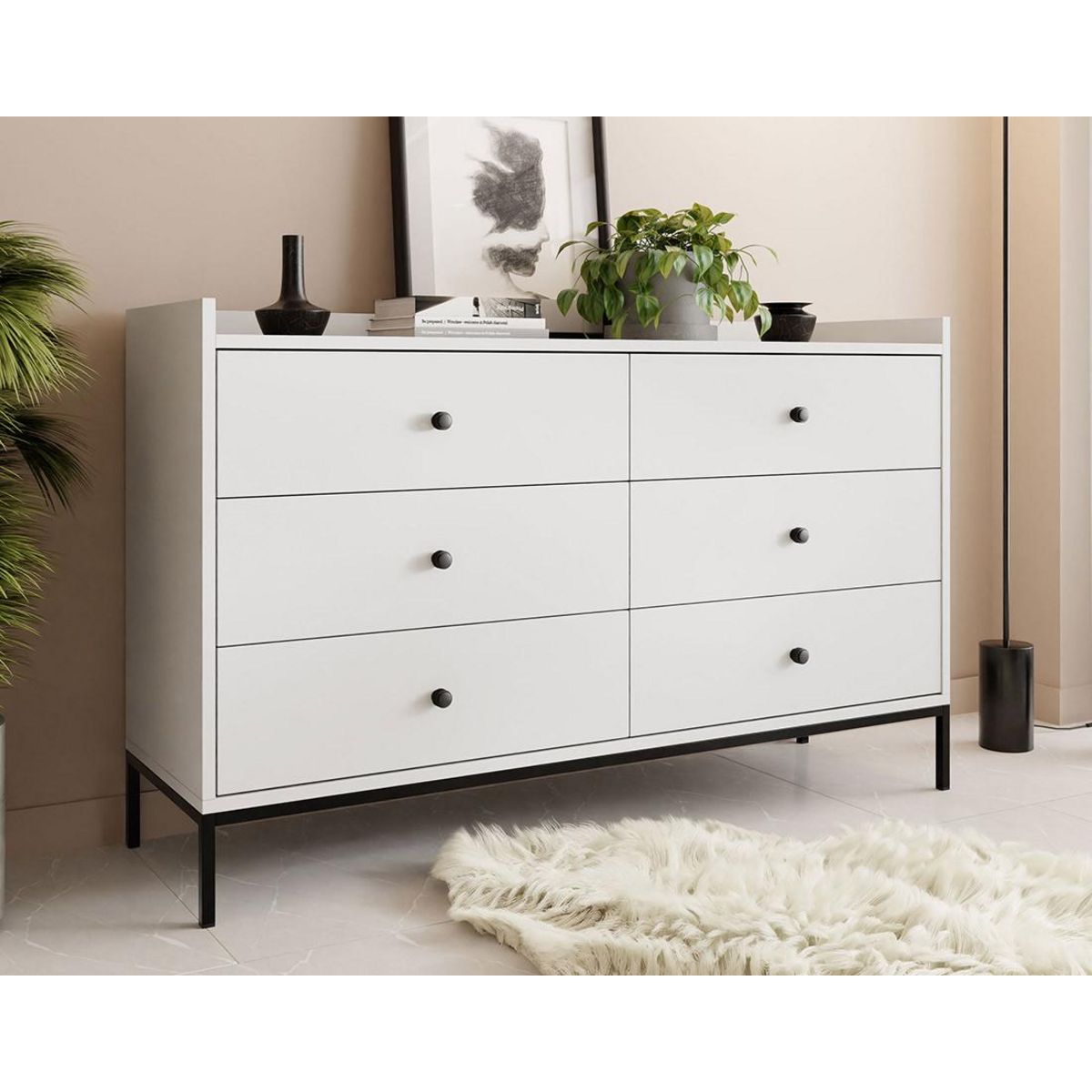 BEST MOBILIER Filipo - commode - blanc - 130 cm