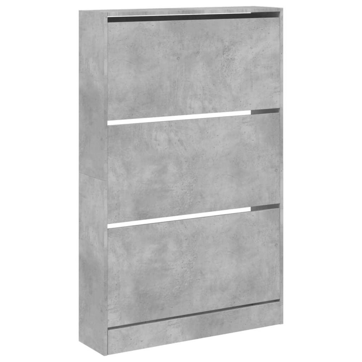 VIDAXL Armoire a chaussures gris beton 80x21x125,5cm bois d'ingenierie