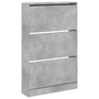 Voir la diapositive 4 : VIDAXL Armoire a chaussures gris beton 80x21x125,5cm bois d'ingenierie