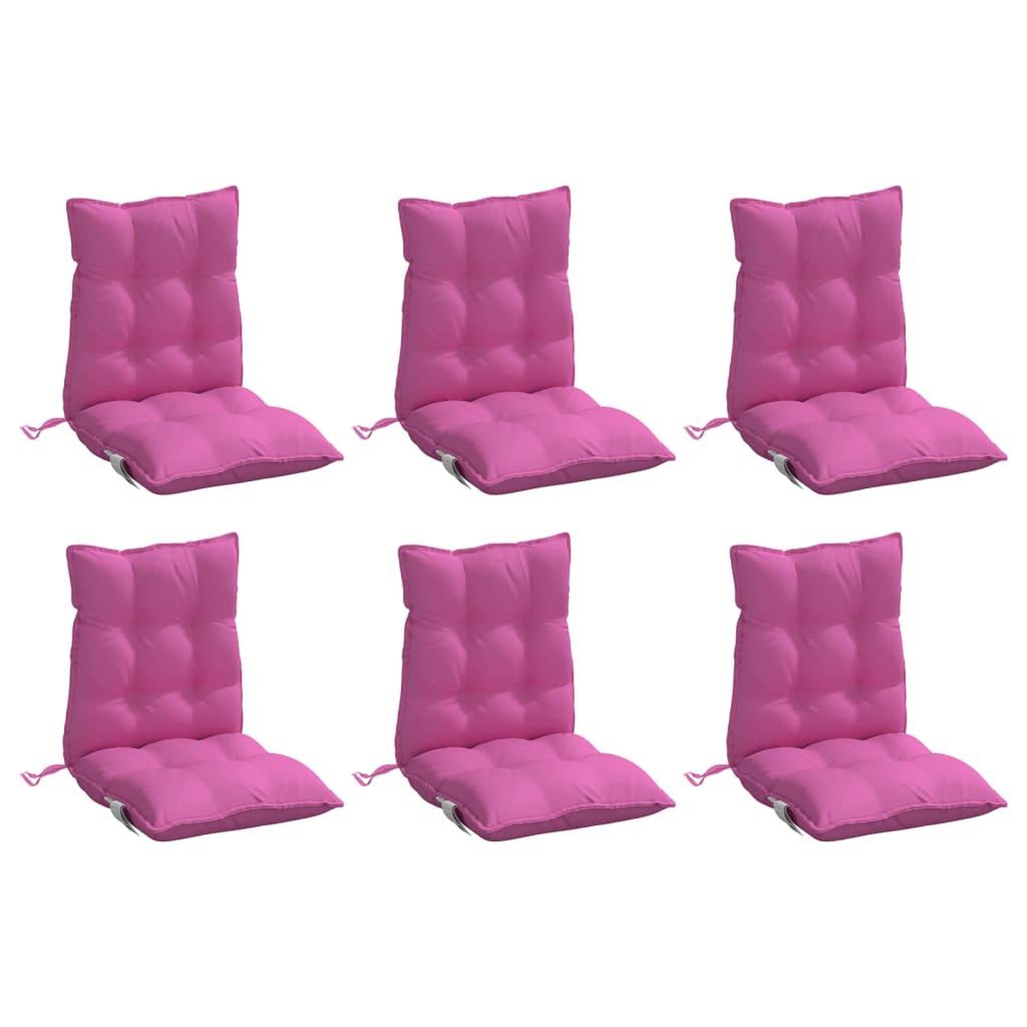 Voir la diapositive 3 : VIDAXL Coussins de chaise a dossier bas lot de 6 rose tissu oxford