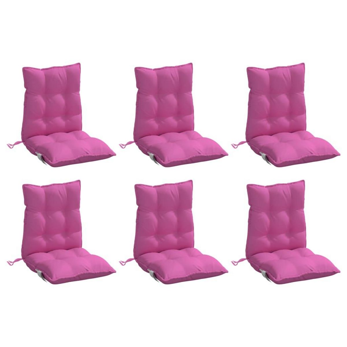 VIDAXL Coussins de chaise a dossier bas lot de 6 rose tissu oxford