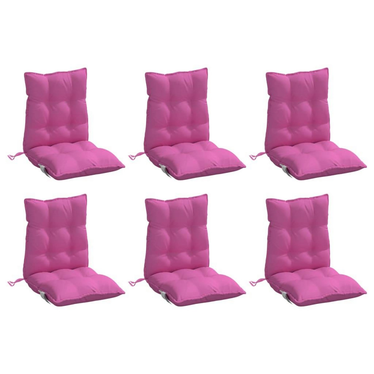 VIDAXL Coussins de chaise a dossier bas lot de 6 rose tissu oxford
