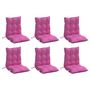Voir la diapositive 3 : VIDAXL Coussins de chaise a dossier bas lot de 6 rose tissu oxford