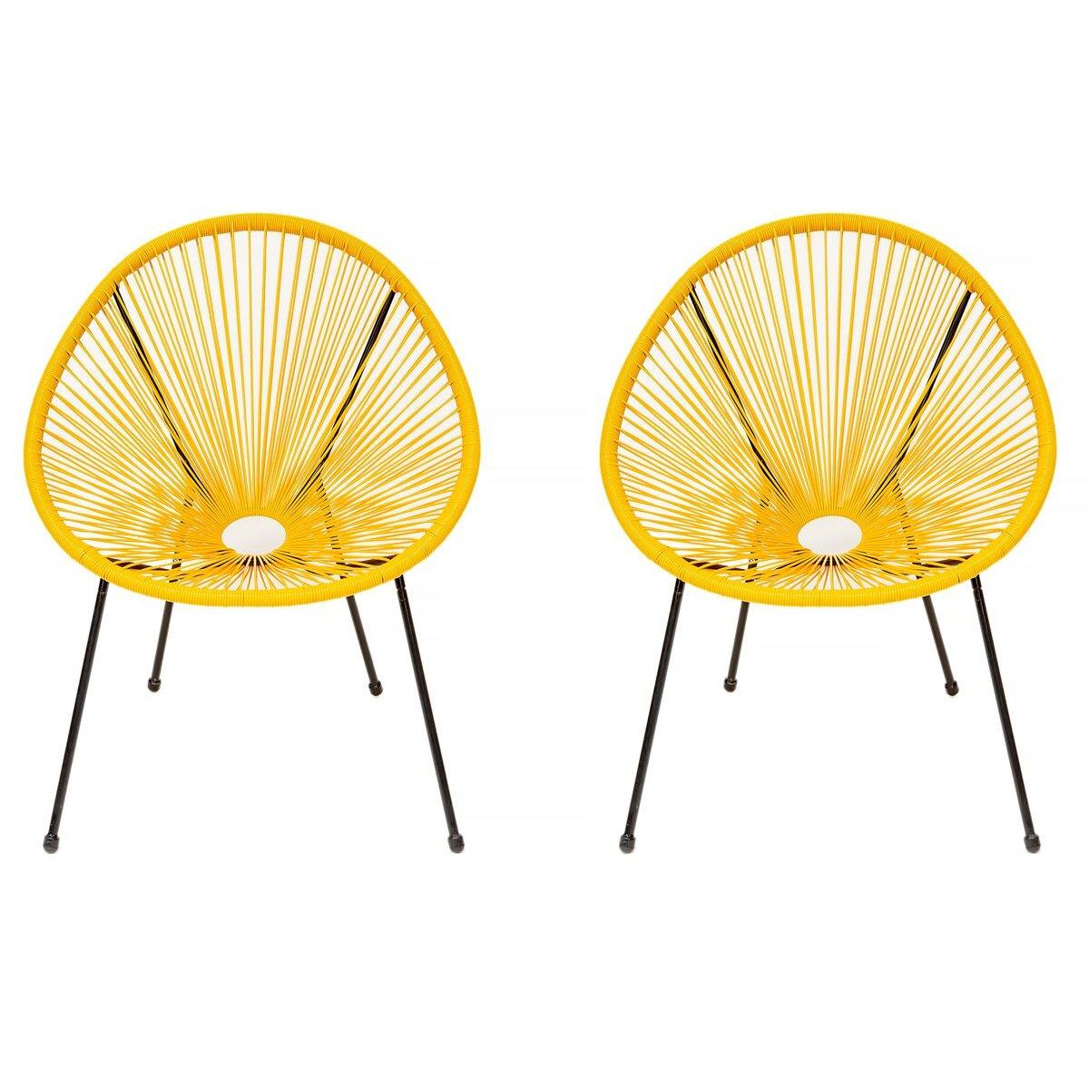 Habitat et Jardin Lot de 2 fauteuils de jardin  Ania  - Jaune