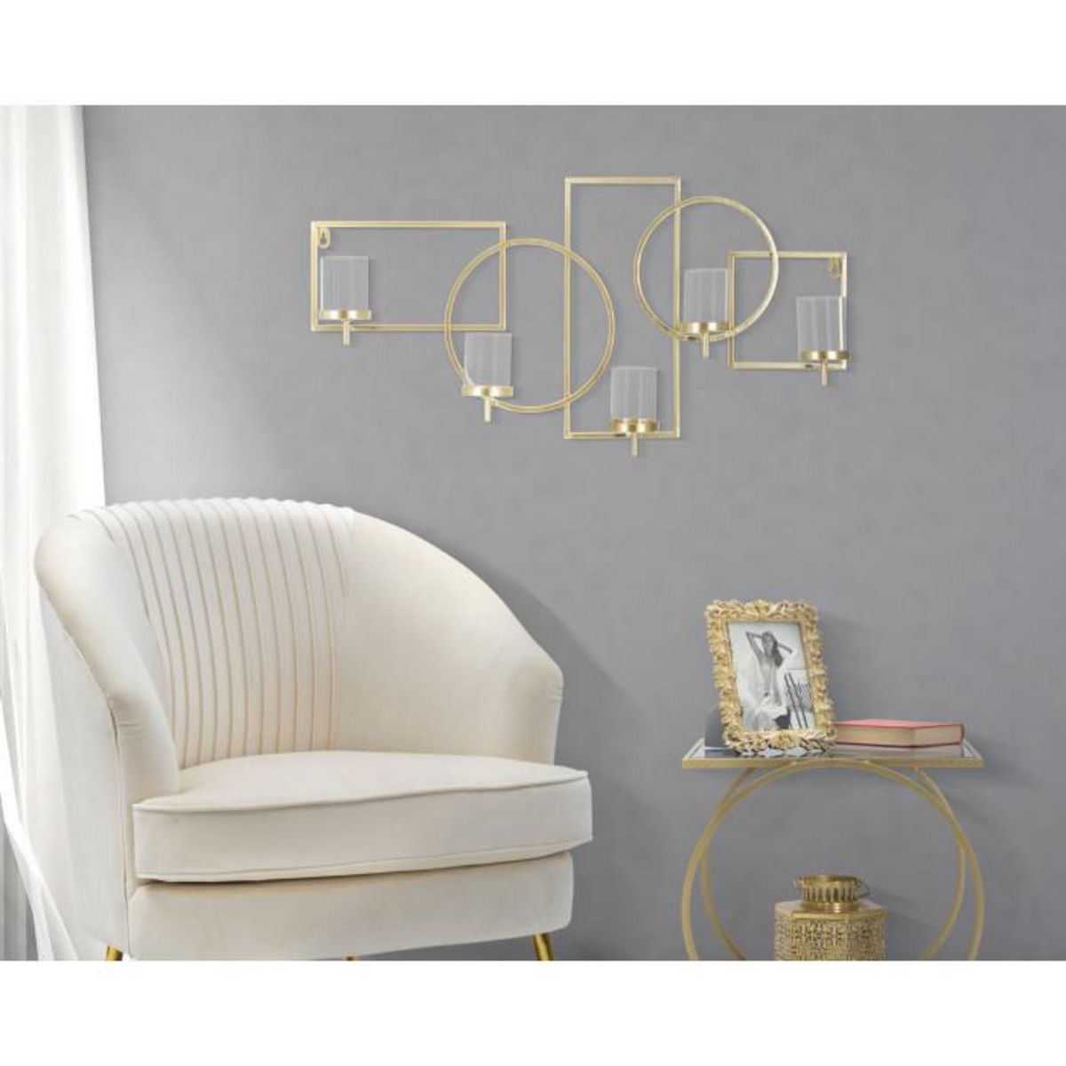 Paris Prix Bougeoir Mural en Métal  Marie  70cm Or