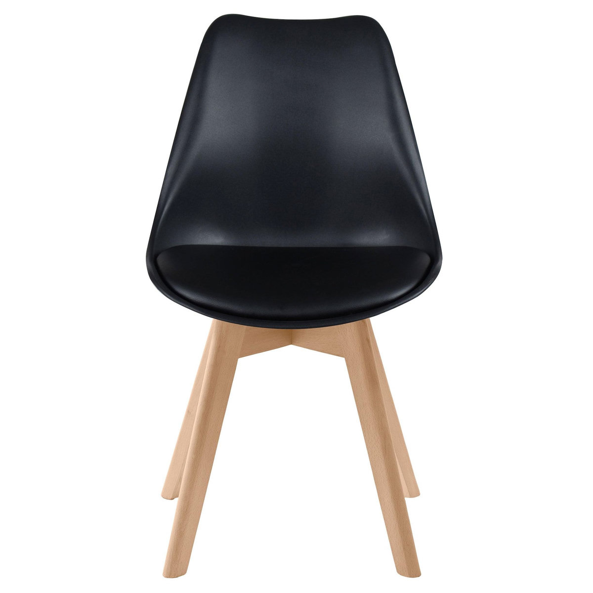 Rendez vous déco Lot de 2 chaises blanches et pieds bois - Skandi