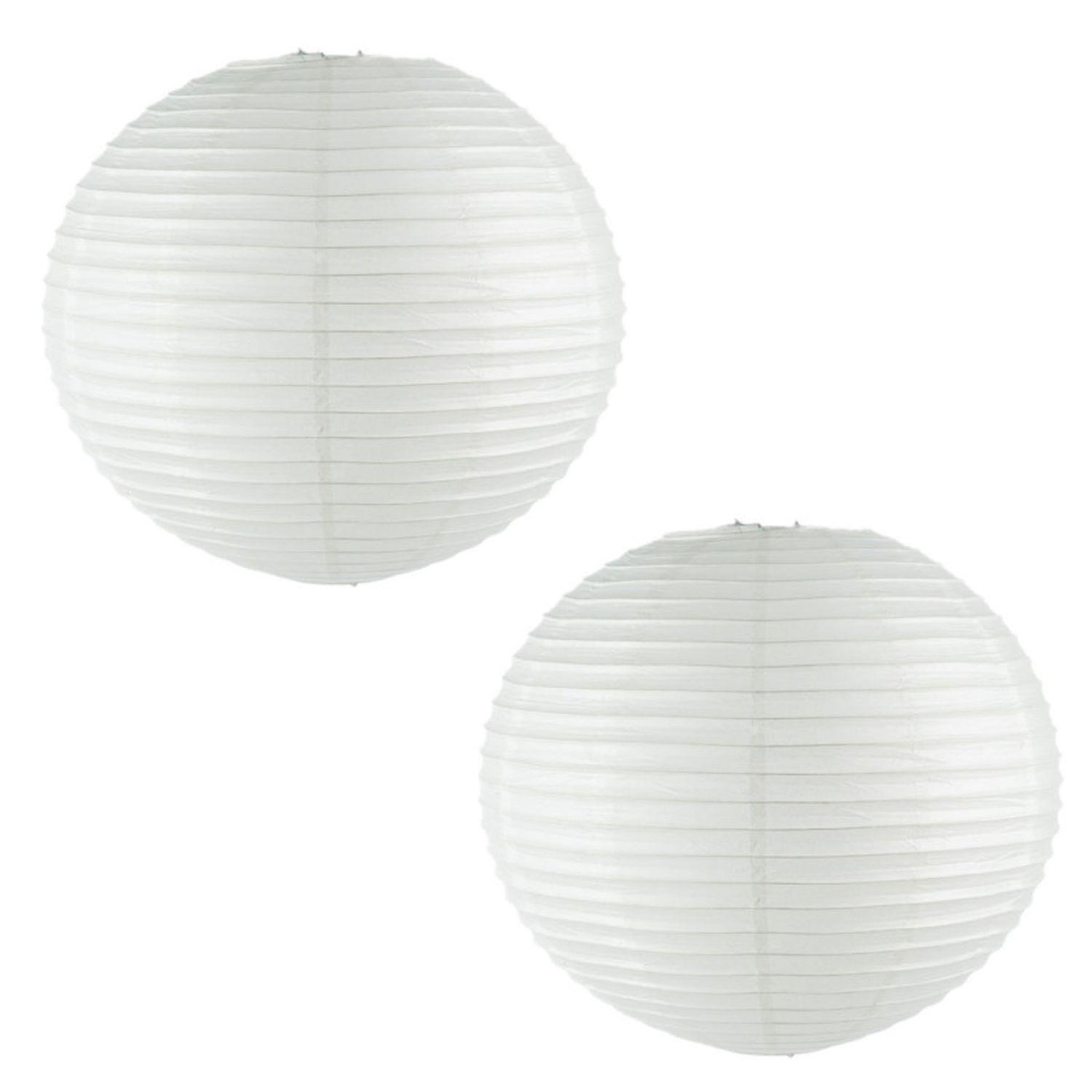 Voir la diapositive 1 : TOILINUX Lot de 2 lanternes boule en papier - Diam. 60 cm. - Blanc