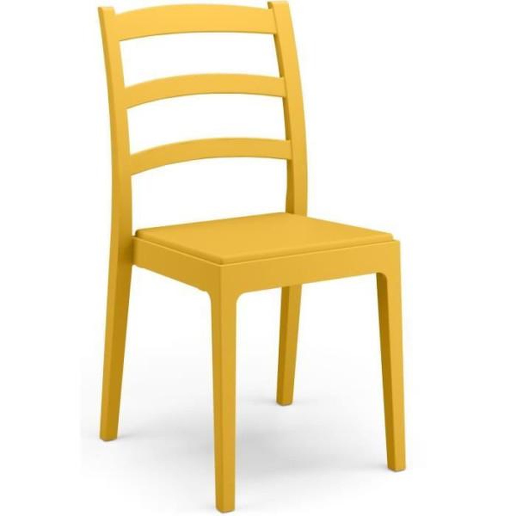 Voir la diapositive 1 : MARKET24 Lot de 4 chaises - ARETA - REA - 51 x 46 x H88 cm - Moutarde