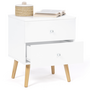 Voir la diapositive 4 : ID MARKET Lot de 2 tables de chevet EMMIE scandinaves 2 tiroirs blanc