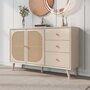 Voir la diapositive 4 : MERAX Buffet 2 porte(s) 3 tiroir(s) - 120 cm beige panneau de particules