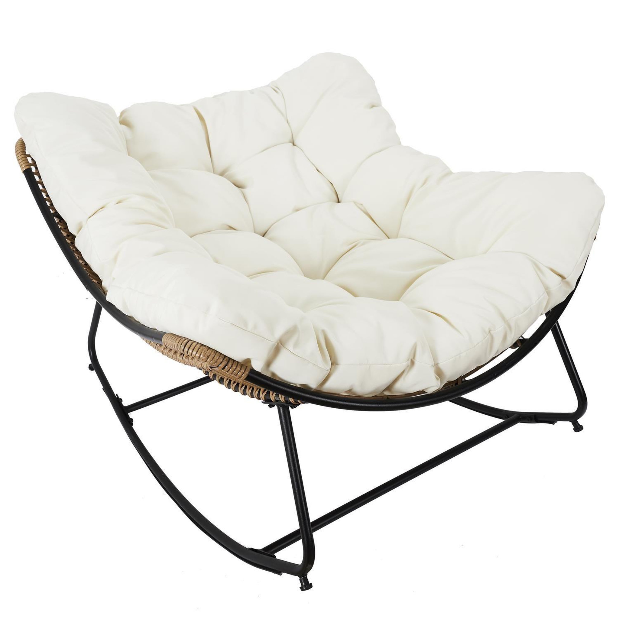 Voir la diapositive 1 : The Home Deco Factory Fauteuil à bascule rembourré Asgar