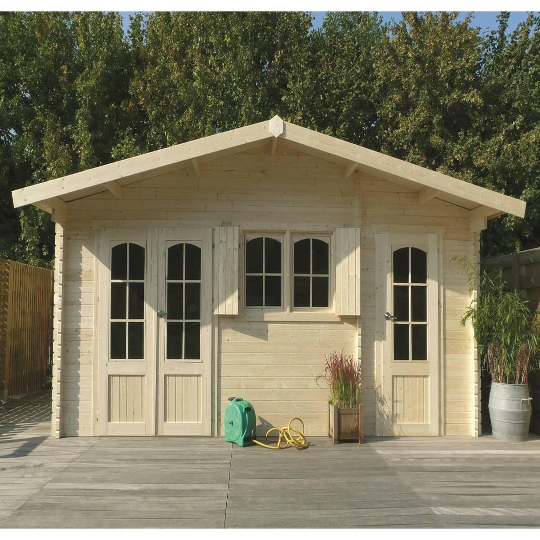 Voir la diapositive 2 : Habitat et Jardin Abri jardin bois  rostock  - 22.04 m² - 5.68 x 3.88 x 2.75 m - 40 mm