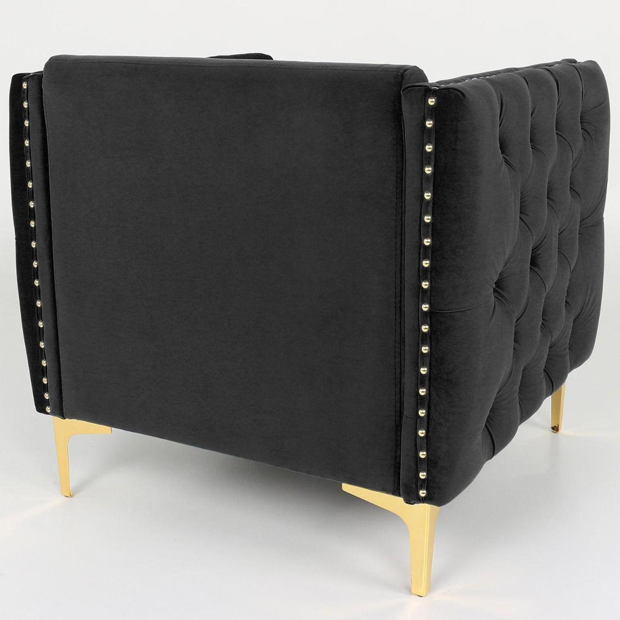 Voir la diapositive 3 : Paris Prix Fauteuil design en velours  suez  83cm noir