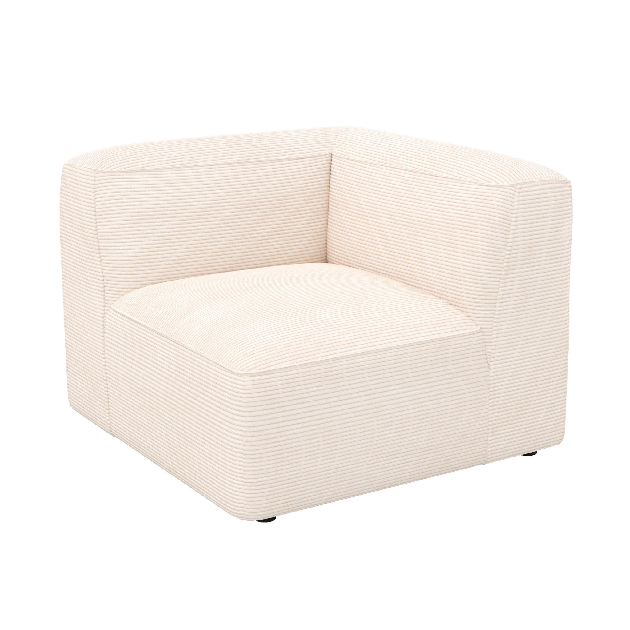 MAISON PAVANE Angle droit pour canapé modulable en velours blanc cassé-mina