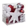 FEERIC LIGHT & CHRISTMAS Kit de décoration pour sapin de Noël - 44 Pièces - Rouge et blanc