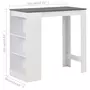VIDAXL Table de bar avec etagere Blanc 110x50x103 cm